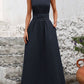 Women's Solid Color Round Neck Sleeveless Loose Casual Dress