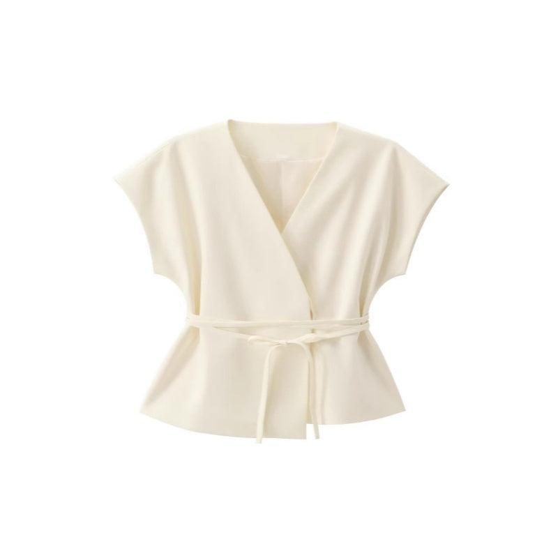 Women's Linen Blend Double Breasted Vest Two Piece Set