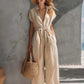 Retro Casual Resort-style V-neck Jumpsuit