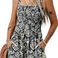 Flower Print Shorts Jumpsuit Summer Fashion Sleeveless Beach Bodysuit