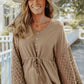 Women's Chiffon Buttoned Hollow Long Sleeve Shirt