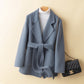Manteau en laine coupe slim, double face, pure laine et cachemire