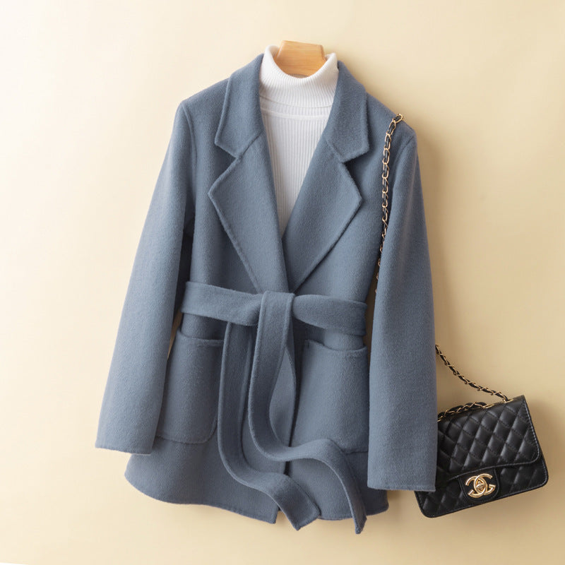 Manteau en laine coupe slim, double face, pure laine et cachemire
