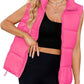 Gilet sans manches en coton rembourré thermique à col montant pour femme