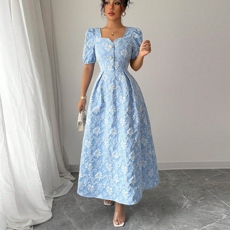 Women's Versatile Daisy Relief Short Sleeved Dress