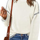 Solid Round Neck Pullover Sweater Autumn And Winter Loose Long Sleeve Tops For Women Clothing