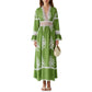 Fall V-neck Stitching Lace Women's Long-sleeved Dress