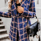 Long Sleeve Suit Collar Double Row Button Woolen Coat
