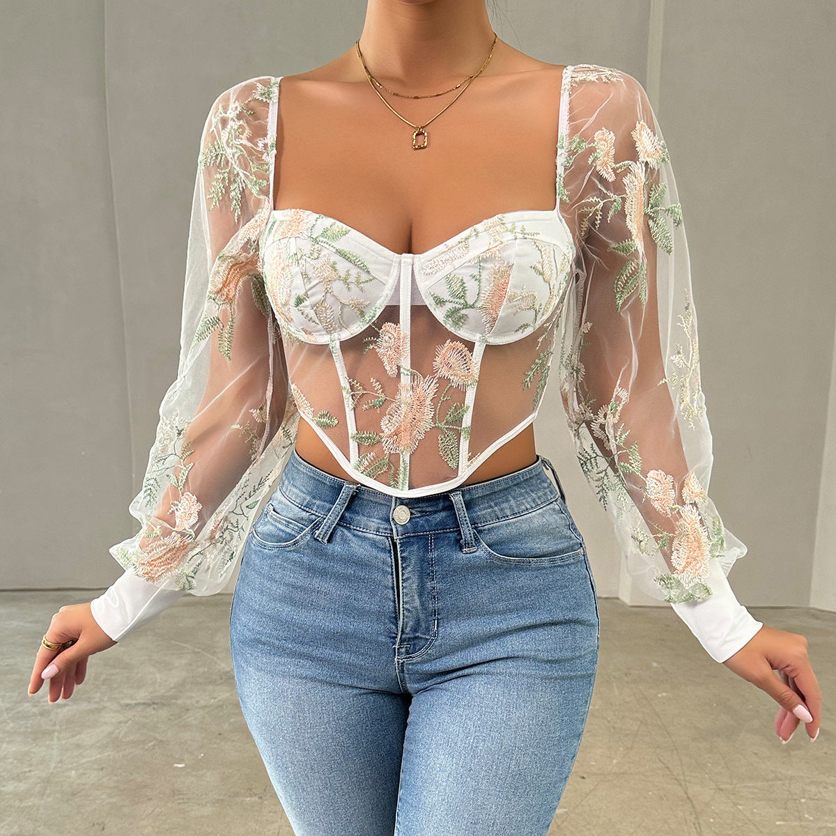 Lace V-neck Women's Top
