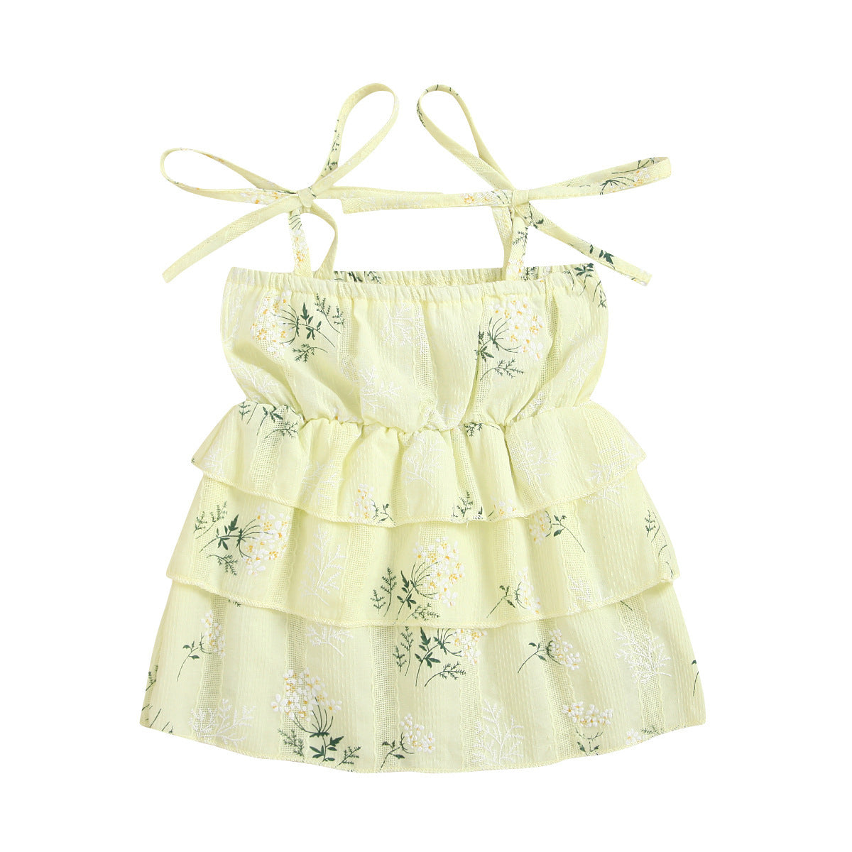 Girl's Cotton Dress With Flower Strap Cake