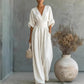 Waist-cinching V-neck Elegant Womens Jumpsuit