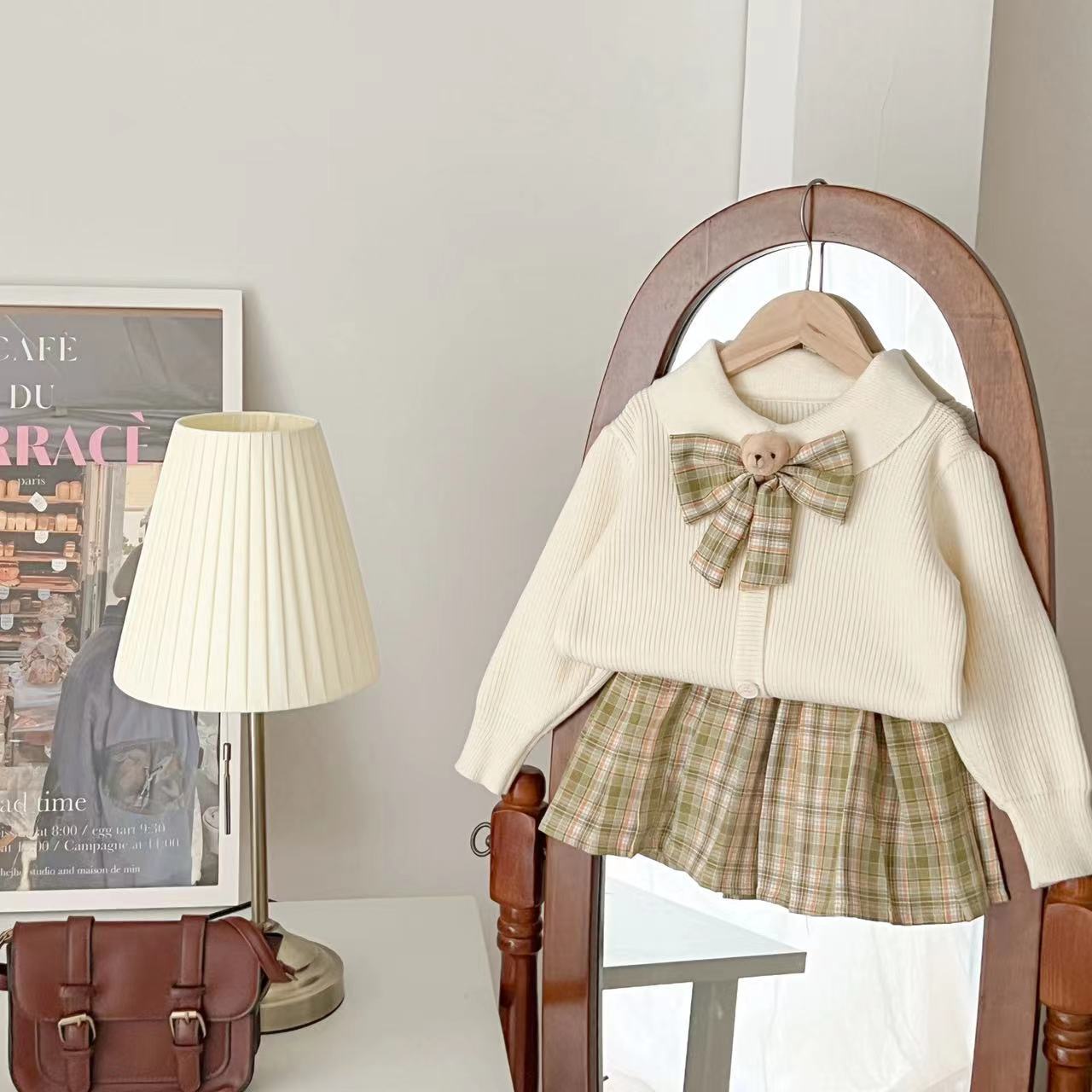 Robe de princesse en pull pour fille, ensemble deux pièces JK