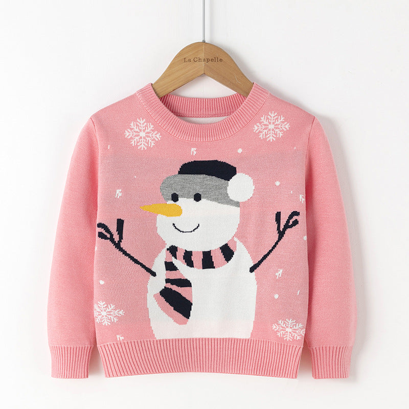 Cotton Double Layer Autumn Winter Christmas Long Sleeved Children's Sweater