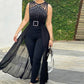 Women's Sleeveless Strapless Diamond Jumpsuit
