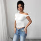 New Women's Top With Oblique Shoulder Neckline