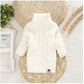Chemise en tricot épais et pelucheux pour bébé et enfant, col rond, taille haute