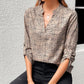 V-neck Printed 34 Sleeves Shirt