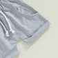 Boys' Fashion Letter Print Short-sleeve Shorts Suit