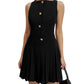 Minimalist Womens Dress With A Distinctive Pleated Cinched Waist