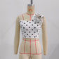 Women's Flower Design Polka Dot Pullover Top
