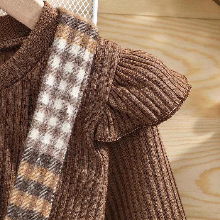 Jupe à bretelles deux pièces pour enfants, printemps et automne