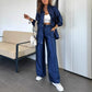 Women's Clothing Straight-leg Trousers Two-piece Set Solid Color Fashion