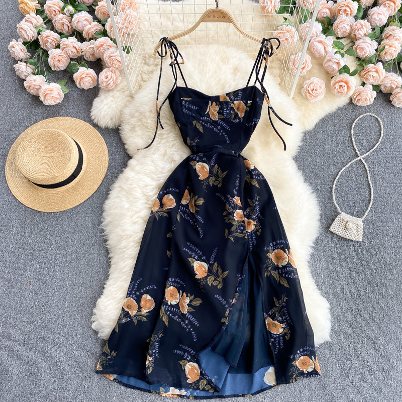 Ladies Chiffon Strap Seaside Resort Dress