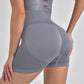 Short de yoga rayé taille haute, pantalon moulant pour femme, leggings de sport, de course à pied et de fitness