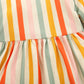 Robe à rayures citron cerise pour fille