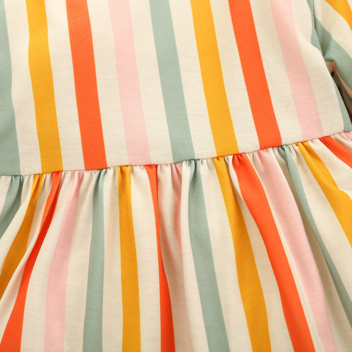 Robe à rayures citron cerise pour fille