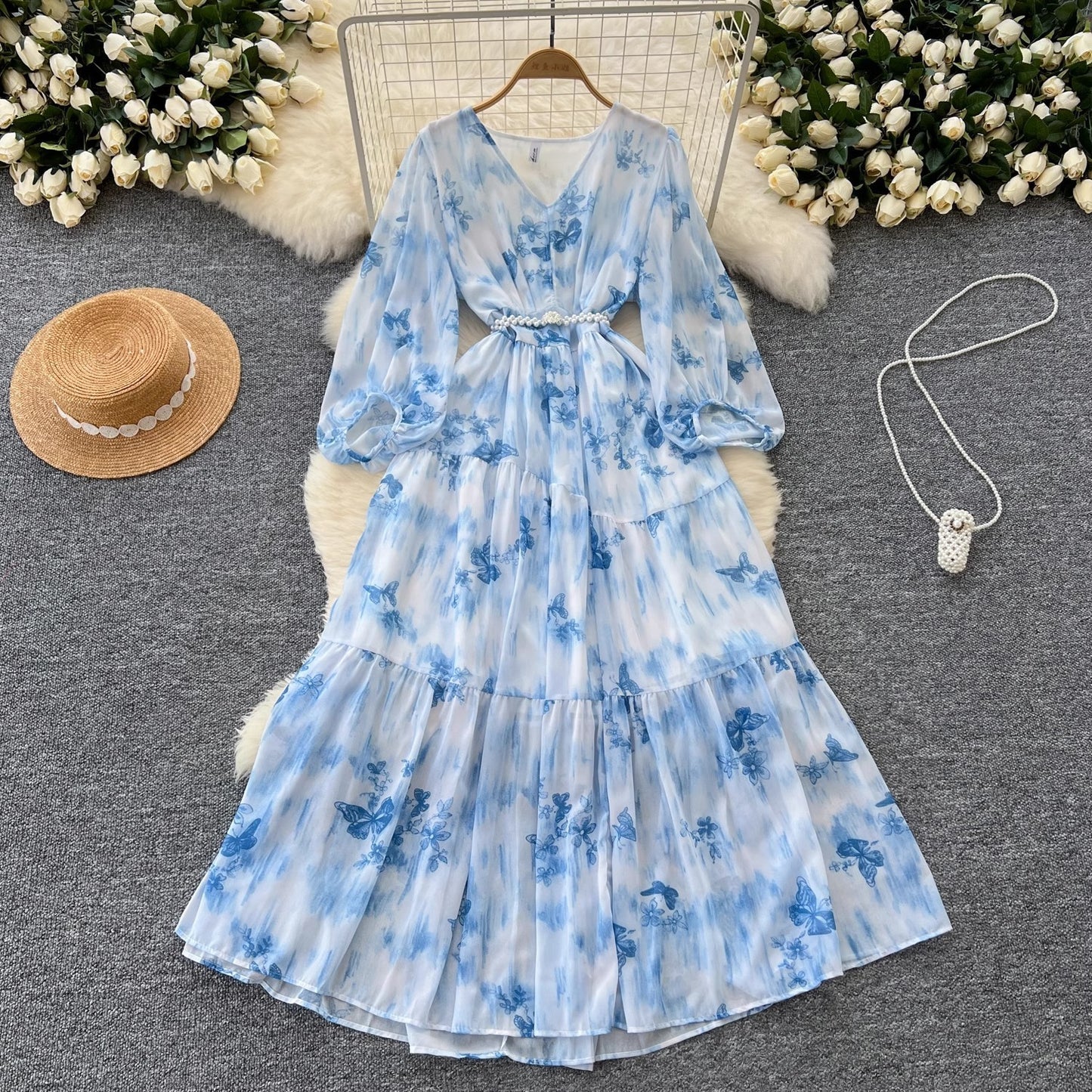 French Style High-grade Waist-tight Dress Women