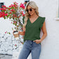 V-neck Ruffled Short Sleeve Women's Top