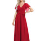 V-neck Chiffon Dress Women
