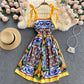 Women's Slim Design Printed Sling Dress