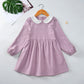 Cotton Cute Doll Collar Long Sleeve Pleated Princess Dress