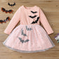 Halloween Girls' Long Sleeve Mesh Dress