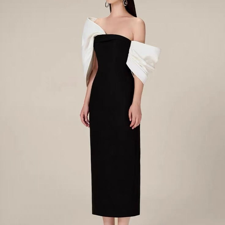 Big Bow Dress Socialite High Waist Office Lady Sheath Skirt