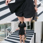 Waist Tie Loose And Slim Wide-leg One-piece Shorts