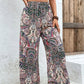 Pantalon large à imprimé cachemire bohème