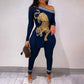 Ensemble haut à manches longues et ourlet fendu pour femme, imprimé floral, nouvelle collection automne et hiver