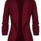 Fall Women's Clothing Pleated Sleeve Work Office Jacket Small Suit
