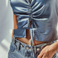Cotton Street Fashion Temperament Splicing Slim Fit Pullover Top
