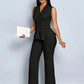 Elegant V-neck Top And Wide-leg Pants Two-piece Set For Women