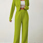 Women's Solid Color Top And Pants Set