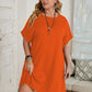 Women's Fashion Solid Color Spoon Collar Batwing Sleeve Dress