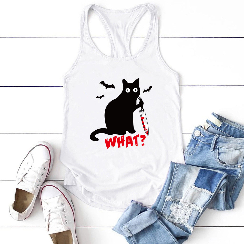 Gilet imprimé gothique avec couteau et chauve-souris