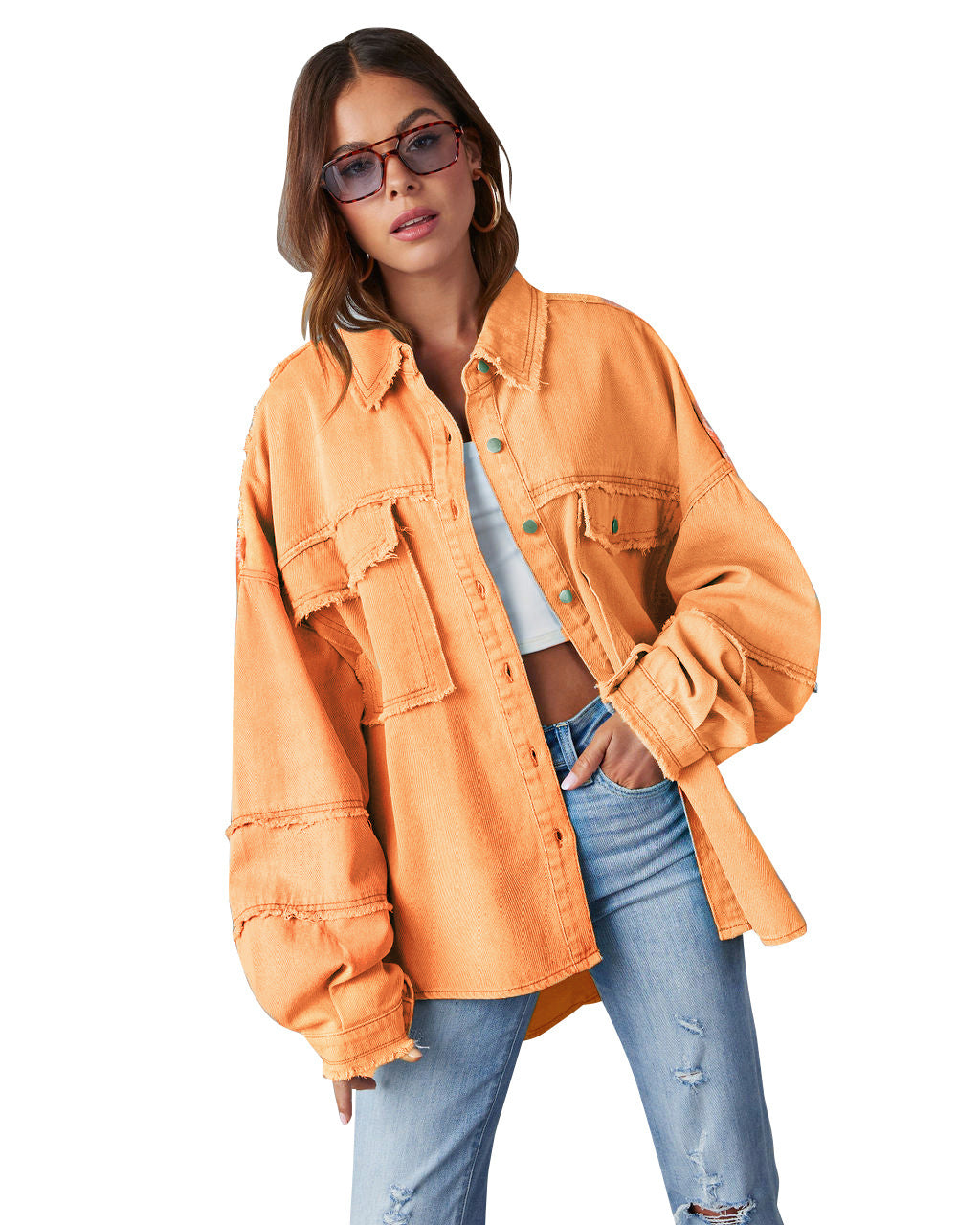 Casual Long Sleeve Denim Coat