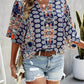 Women's Bohemian Print Button Detail Shirt