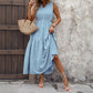 Summer New Womens Solid-Colored Sleeveless Stand-Collar Dress For Women