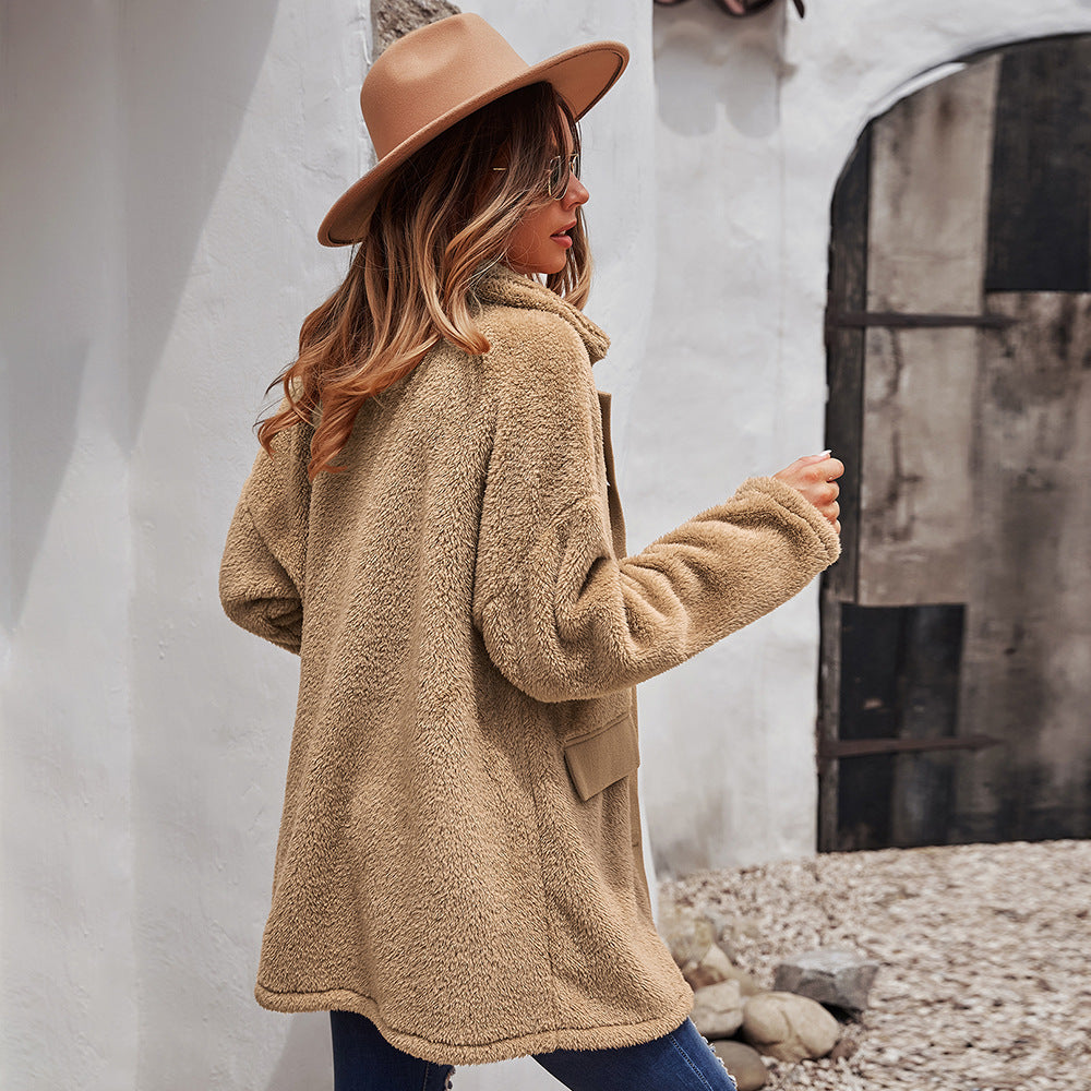 Jacket Long-sleeved Double-faced Fleece Top
